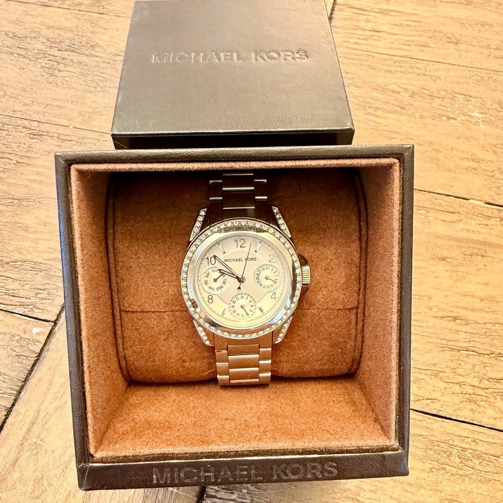 Michael Kors Silver Watch with Crystal Details